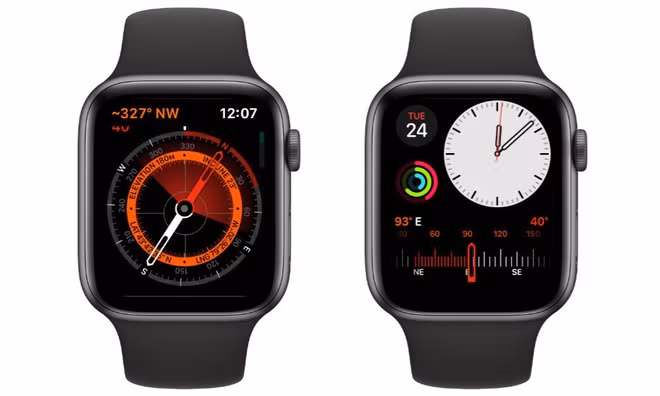 Watch SE cũng được trang bị la bàn, tính năng chỉ có từ Series 5 trở lên. Tính năng này cần có nâng cấp trực tiếp về phần cứng. Thực tế, tính năng này đã sẵn có trên bất kì chiếc iPhone nào, vì thế việc sở hữu trang bị này cũng không quá đáng kể.