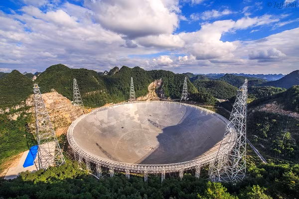 Kính thiên văn Mặt cầu Khẩu độ Năm trăm mét FAST được xem là một trong những "cỗ máy vĩ đại" nhất hành tinh, mất tới 5 năm để thiết kế và xây dựng. Hiện kinhys viễn vọng "săn người ngoài hành tinh" được đặt trong một vùng thung lũng ở tỉnh Quý Châu, thuộc khu vực phía tây bắc hẻo lánh của Trung Quốc.