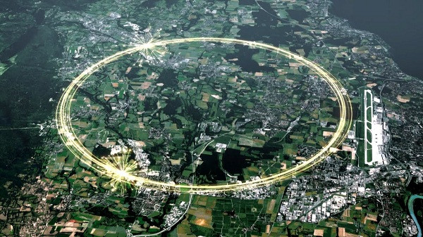 Large Hadron Collider (LHC) là máy gia tốc hạt lớn nhất thế giới bao gồm những chiếc vòng nam châm siêu hút chạy qua một đường dẫn ngầm đặt gần Geneva, Thụy Sĩ. Tổng chiều dài của LHC là 27,4 km