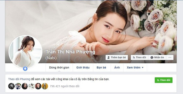 Hiện tại, Nhã Phương cũng là một trong số những nghệ sĩ Việt hoạt động khá sôi nổi trên mạng xã hội. Hiện cô sở hữu trang cá nhân Facebook gần 800 nghìn người theo dõi, và fanpage hơn 5,5 triệu người hâm mộ.