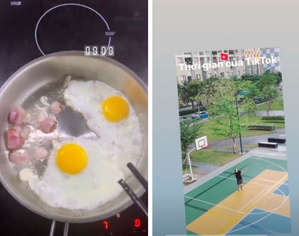 Anh liên tục cập nhật "nhật ký cách ly" trên Instagram cá nhân, khi đi tập tành, vào bếp, ăn uống hay hồi tưởng lại thời gian được vi vu khắp nơi.