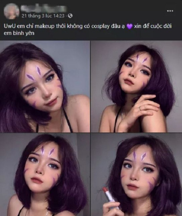 Dù khẳng định chỉ make up theo sở thích chứ không hề có ý định cosplay Thục Chi vẫn khiến các fan của LMHT phải "điên đảo" vì quá thu hút khi hóa thân hoàn hảo thành Ái Nữ Hư Không.