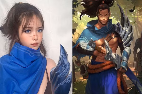 Sau đó không lâu, nữ game thủ còn thử thách biến hình thành vị tướng Yasuo phiên bản nữ, nhận được bão like của dân mạng.