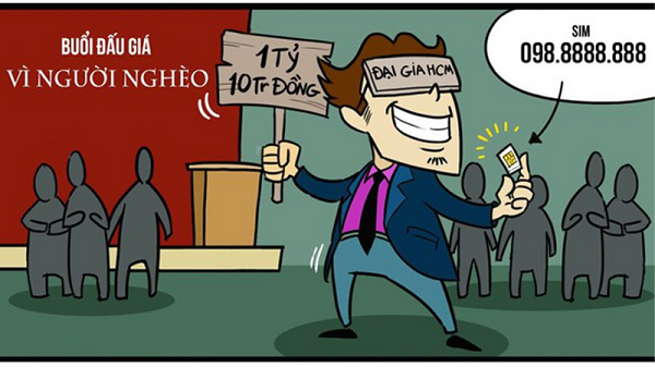 Năm 2004, sim số 0988.888.888 của nhà mạng Viettel được cho là đẹp nhất Việt Nam đã được đưa ra đấu giá để gây quỹ ''Vì người nghèo''. Thời điểm đó, một doanh nhân tại TP. HCM đã quyết định trả giá 1,1 tỷ đồng để mua sim bát quý này.