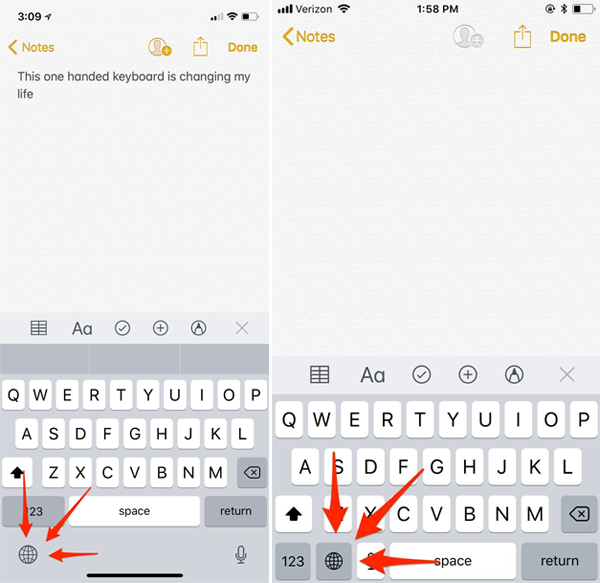 Đến đây, hãy nhấn giữ vào biểu tượng này cho đến khi thực đơn sau đây hiện ra. Những biểu tượng bàn phím trong thực đơn là thứ có thể giúp bạn dùng iPhone “sướng hơn”. 