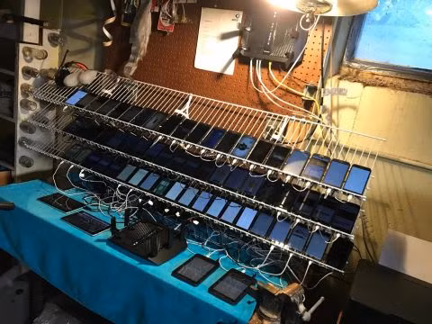 các cánh đồng click farm sẽ hack vào phương pháp ASO bằng cách sử dụng một quá trình tự động. Các đіện thoại được lập trình để quảng bá ứng dụng bằng cách mô phỏng các thao tác như người dùng thật khi tìm theo các từ khóa nhất định, click vào và tải xuống ứng dụng, thậm chí viết các đánh giá tích cực cho ứng dụng