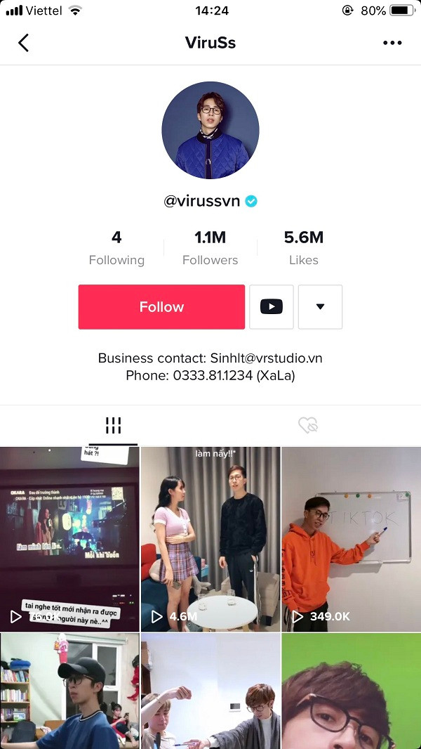 Hiện tại, TikTok của streamer - game thủ ViruSs đã đạt 1,1 triệu lượt theo dõi và 5,6 triệu lượt yêu thích. Những clip của ViruSs luôn nhận được lượng tương tác cực khủng nhờ nội dung vui vẻ, hài hước.