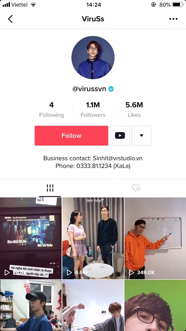 Hiện tại, TikTok của streamer - game thủ ViruSs đã đạt 1,1 triệu lượt theo dõi và 5,6 triệu lượt yêu thích. Những clip của ViruSs luôn nhận được lượng tương tác cực khủng nhờ nội dung vui vẻ, hài hước.