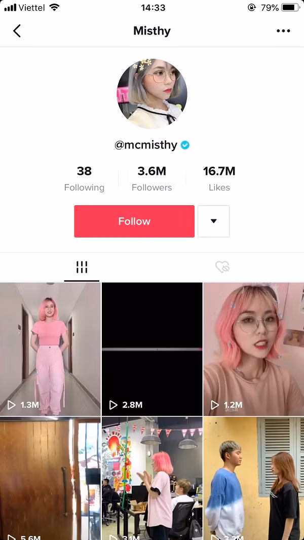 Những clip ngắn do MisThy chia sẻ lúc nào cũng đạt đến con số vài triệu view. Cô nàng cũng khá chăm chỉ update các trang mạng xã hội, bao gồm cả TikTok.