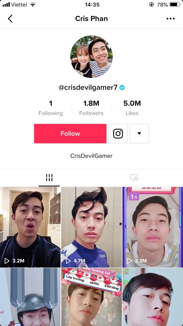 Các video của Cris Phan có lượng xem khủng nhờ màn biểu cảm hài hước cực độc, hay theo trend TikTok,...