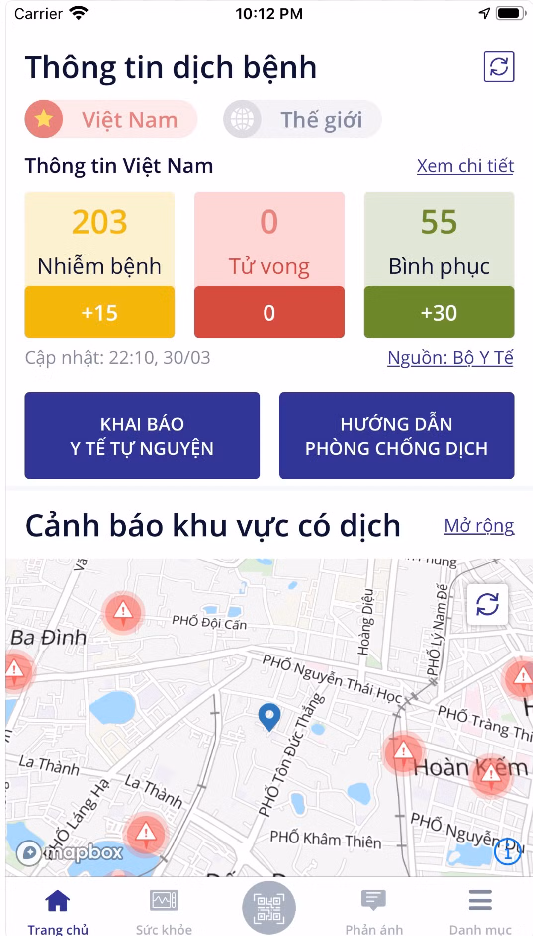 Tháng 3/2020, Bộ Thông tin và Truyền thông và Bộ Y tế ra mắt 2 ứng dụng (app) bao gồm: Ứng dụng NCOVI dành cho người dân Việt Nam và Ứng dụng Vietnam health declaration dành cho người nhập cảnh vào Việt Nam.