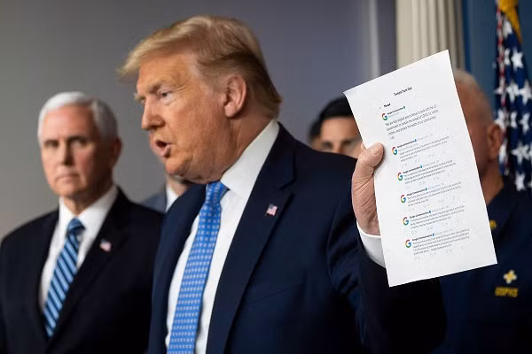 Website này khác xa so với những gì Tổng thống Trump từng tuyên bố