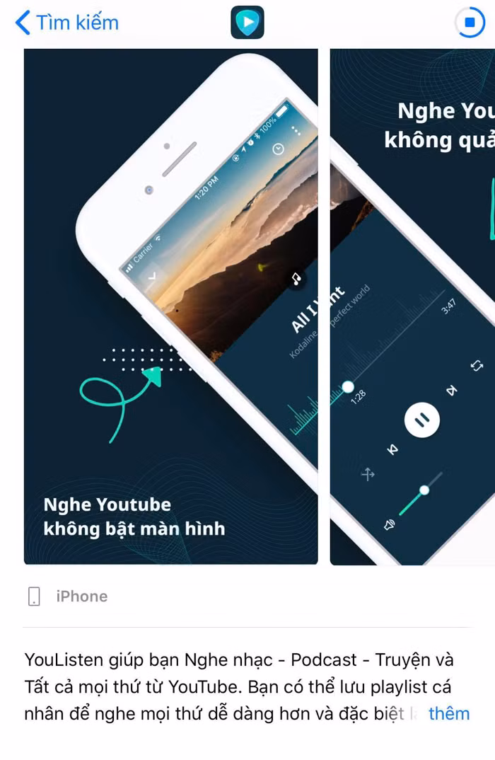 Một số nhà phát triển đã tạo ra ứng dụng giúp có thể nghe được nhạc trên YouTube trong khi đã tắt màn hình điện thoại. Qua đó giúp bạn có thể tiết kiệm được rất nhiều dung lượng pin khi bạn nghe nhạc trên YouTube.