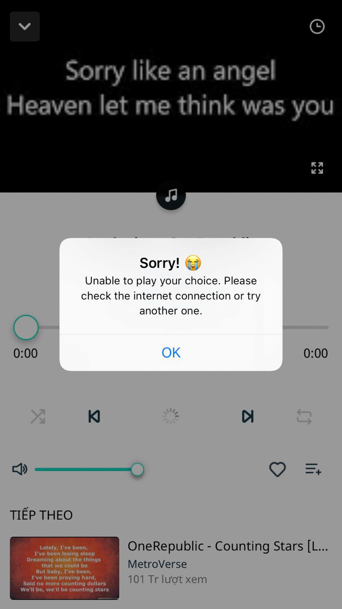 Tuy nhiên, do vẫn đang trong thời gian phát triển, sẽ có lúc hoặc có bài hát không phát được.