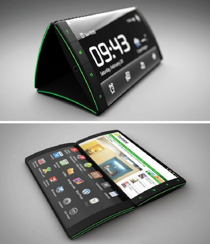 Ba màn hình cảm ứng được kết nối trên cùng một chiếc điện thoại di động giúp người dùng có thể sử dụng cùng lúc nhiều tác vụ khác nhau. Sản phẩm được thiết kế bởi Kristian Ulrich Larse đang được rất nhiều tín đồ công nghệ kỳ vọng. Tuy nhiên, cho đến nay chiếc smartphone này mới chỉ dừng lại ở giai đoạn ý tưởng. Kể cả Samsung cũng chỉ mới ra ý tưởng chứ chưa phát triển thành sản phẩm.