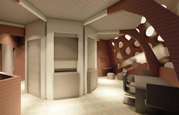 Cấu trúc của ngôi nhà được sáng tạo theo dạng ''hình lỗ'', nhằm tận dụng tối đa ánh sáng mặt trời trong các khu vực như phòng làm việc hoặc phòng sản xuất thức ăn.