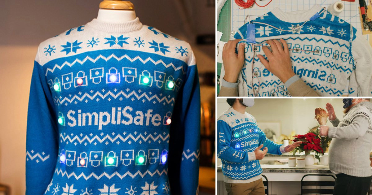 Vẫn là một chiếc áo len bình thường với những hoạ tiết mang màu sắc giáng sinh nhưng chiếc áo đặc biệt này lại mang thêm một cảm biến khoảng cách.