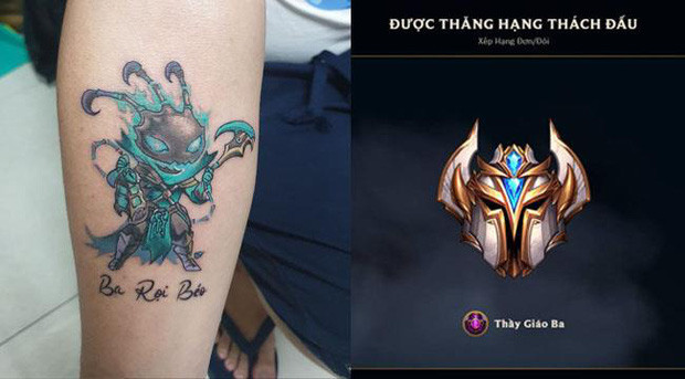 Thầy giáo Ba đã quyết định ghi dấu ấn của Cai ngục xiềng xích để ăn mừng khi leo lên được bậc Rank Thách Đấu sau một thời gian dài "gác cổng Kim Cương".