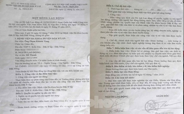 HĐLĐ của ông Hồ Thanh năm 2018 khi chưa học xong