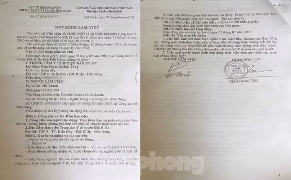 HĐLĐ của ông Thanh năm 2019 khi chưa có bằng đại học