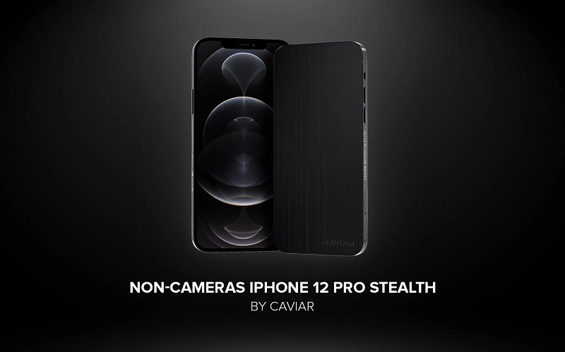 Một đoạn Poster quảng cáo, khẳng định về chiếc iPhone 12 Pro không Camera sản xuất bởi Caviar.