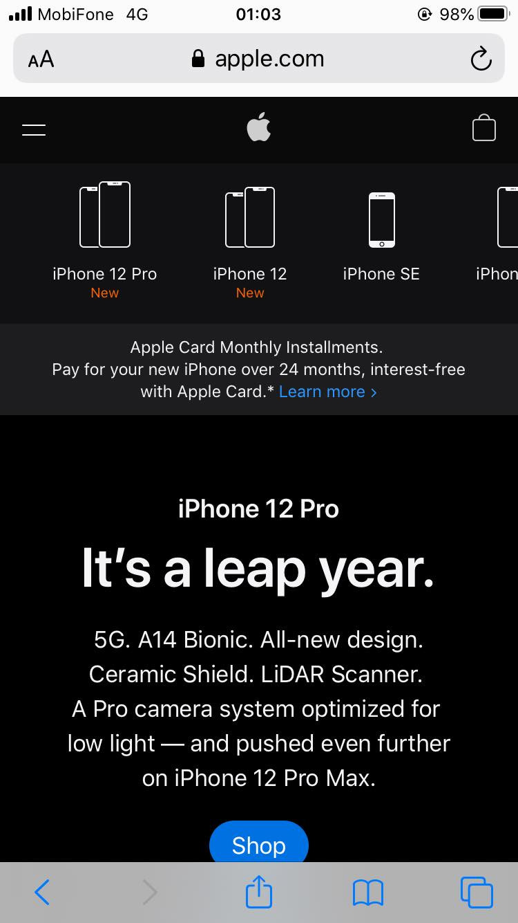 Lúc này sẽ mới chỉ có iPhone 12 Pro, iPhone 12 và iPhone SE New để lựa chọn. Bạn có thể lựa chọn Model mà mình yêu thích.