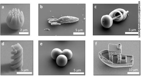 Con thuyền micro được chế tạo để phục vụ một nghiên cứu có tên là "Các vật thể bơi kích thước micro dạng keo in 3D sử dụng cơ chế đẩy xúc tác" công bố trên tạp chí Soft Matter.