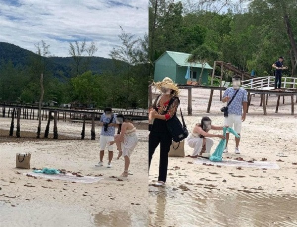 Cap doi bat sao bien vo toi va len bo chi de chup anh