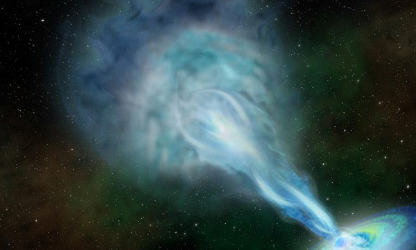 Nói về "sức mạnh" của hiện tượng thảm khốc nhất vũ trụ này, NASA cho biết Quasar còn có thể mạnh và đáng sợ hơn tưởng tượng khi chúng tập hợp thành một dòng chảy - một cơn sóng thần ma.