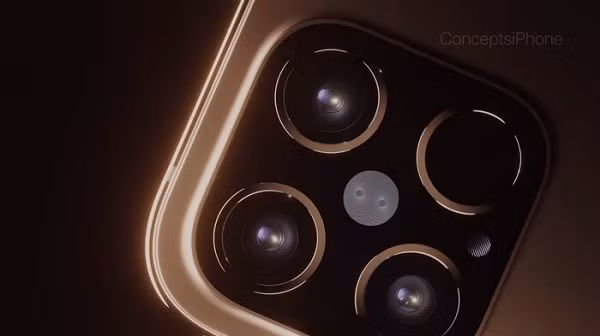 Điểm nhấn không thể không kể đến camera siêu khủng. iPhone 12 Pro sẽ có thiết lập bộ 4 camera sau với các ống kính được sắp xếp trong một cụm hình vuông như iPhone 11 Pro.