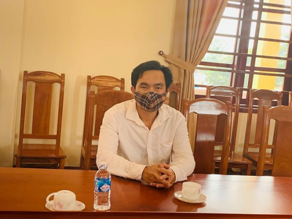 Đào Quốc T tại cơ quan chức năng.