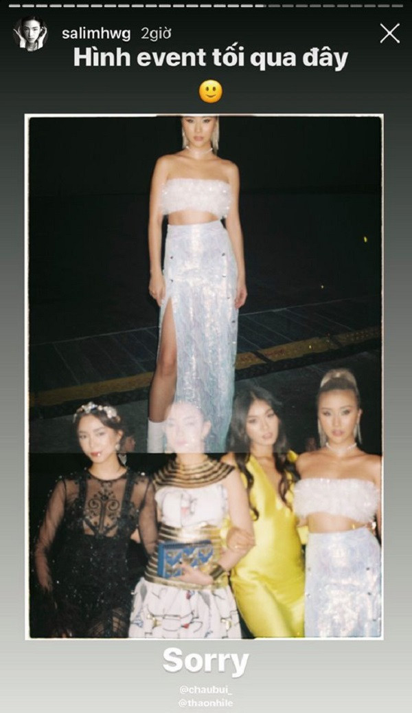 Tận dụng tính năng flash và chồng phim đỉnh cao của máy Contax, tuy nhiên vì căn góc chồng film sai, mà Salim cho ra đời những bức hình “cụt đầu, mất tay”, hay lồng mặt tất cả mọi người thế này. Ảnh: Instagram NV