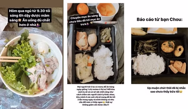 Trên trang cá nhân, Châu Bùi đăng tải loạt hình ảnh trong khu cách ly tập trung bao gồm các bữa ăn mà cô cho là rất ngon và đủ dinh dưỡng. Cùng với đó là hình ảnh sinh hoạt thường ngày, các bài tập thể dục cũng như khoảnh khắc cô nàng sử dụng các món đồ công nghệ để giải trí, giết thời gian.