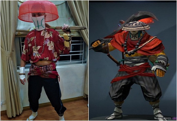 Một số phiên bản hóa thân lầy lội khác trong cuộc thi cosplay của cộng đồng Dota 2 VN. Sử dụng lồng bàn mô phỏng mũ của vị tướng Juggernaut là một quyết định sáng tạo của game thủ này.