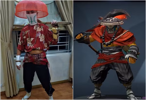 Một số phiên bản hóa thân lầy lội khác trong cuộc thi cosplay của cộng đồng Dota 2 VN. Sử dụng lồng bàn mô phỏng mũ của vị tướng Juggernaut là một quyết định sáng tạo của game thủ này.