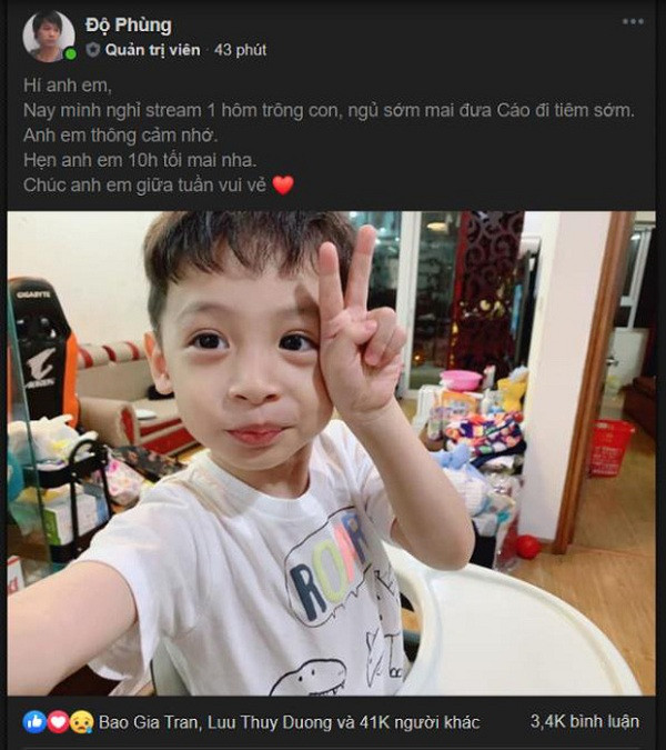 Hình ảnh ông bố trẻ ''một nách hai con'' hay những bức ảnh con trai Tùng Sói xuất hiện đã trở nên quá quen thuộc với Bộ Tộc Mixi Gaming, giúp cho Độ Mixi trốn stream dễ dàng.