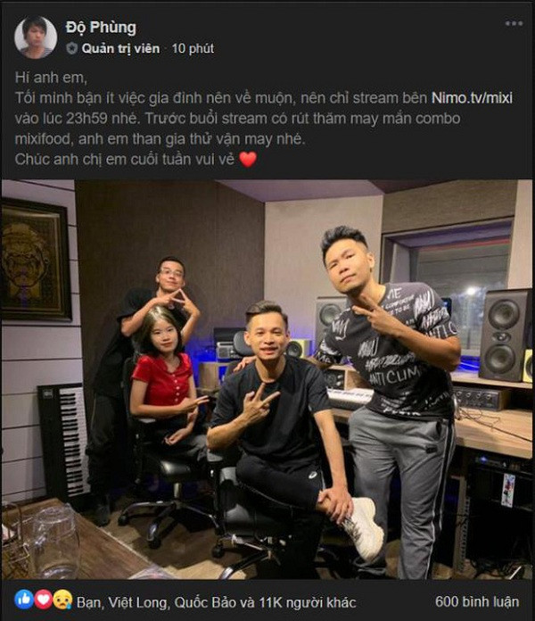 Bức ảnh demo dự án "Độ Ca 2" cũng được lấy để làm công cụ "trốn stream".