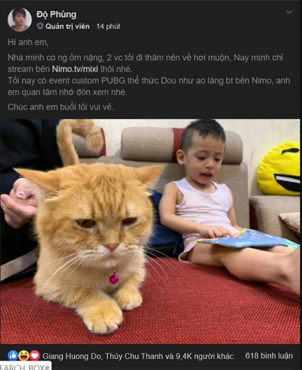 Loạt ảnh đáng yêu của hai nhóc tì nhà Mixigaming hay thậm chí cả chú mèo ''quái thú'' đã nhận được lượng tương tác khủng từ cộng đồng mạng vì sự lầy chuẩn phong cách có bố là gamer.