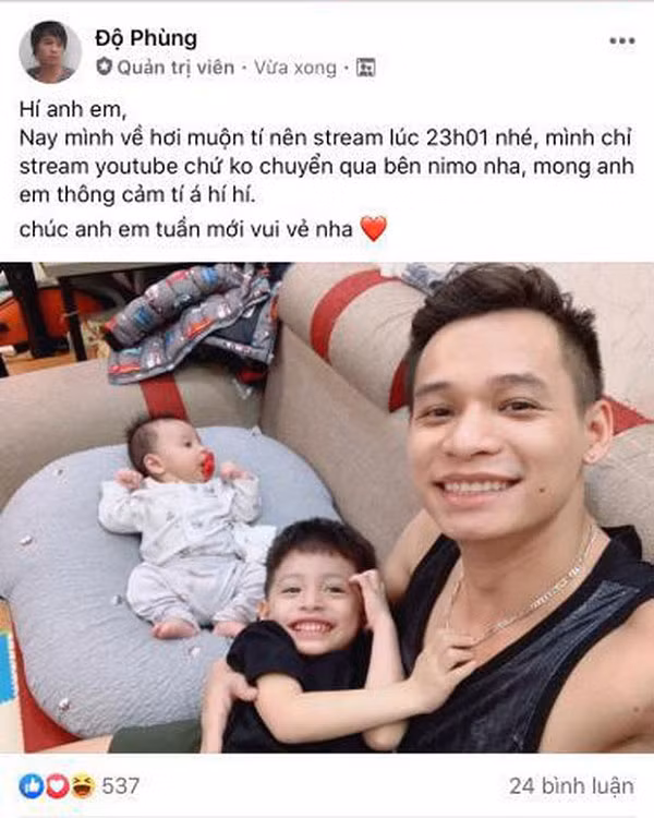 Lý do điển hình nhất trong 1001 lần trốn livestream của Độ Mixi là nhờ tới sự giúp đỡ của hai nhóc tì Sói và Cáo.