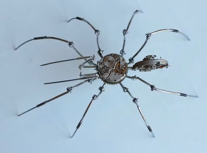 Nghệ sĩ người Hungary - Peter Szucsy có một sở thích rất lạ lùng nhưng vô cùng hấp dẫn – đó là lắp ráp tất cả các loại bộ phận cơ khí từ đồng hồ cổ điển, máy ảnh và thiết bị y tế cũ thành những tác phẩm cơ khí phức tạp về nhện.