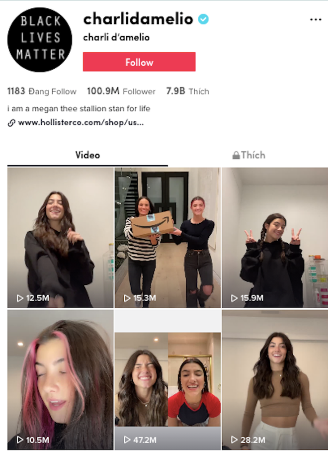 Charli D'Amelio đang được dân mạng nhắc đến với danh xưng “nữ hoàng TikTok” với số lượng người theo dõi cô trên nền tảng này vượt xa các ngôi sao đình đám thế giới.