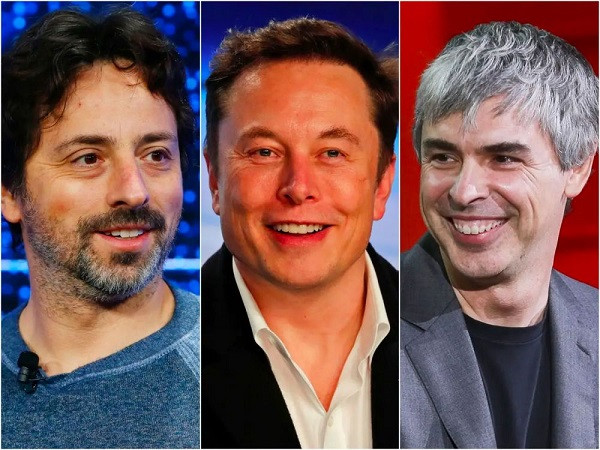  Elon Musk, Larry Page và Serge Brin: Bộ ba bạn thân tỷ phú công nghệ này đã gắn bó một thời gian dài. Larry Page (bên phải) và Serge Brin (bên trái) luôn được ông chủ Tesla tin tưởng mời thử nghiệm khi có thiết bị mới ra mắt, cũng như đóng góp ý kiến về “xế hộp” này.