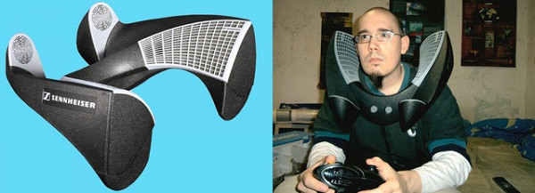 Chiếc tai nghe kỳ dị này nhìn giống một cái gối kê đầu hơn là headphones. Nó được đeo trên người và được thiết kế để cho ra âm thanh vòm chất lượng cao.