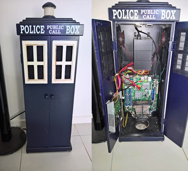 Game thủ khéo léo giấu tất cả linh kiện vào bốt cảnh sát mini tự chế.