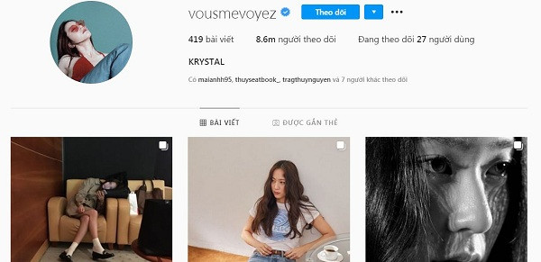 Tên Instagram của Krystal F(x) trong tiếng Pháp nghĩa là "bạn có thể thấy tôi"