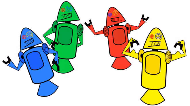 Ít người biết, chú robot xanh tròn ung ủng không phải là biểu tượng đầu tiên của Android. Hình ảnh về những con robot trông có vẻ tinh nghịch với hình dáng như những chiếc kẹo bên đây chính là hình đại diện được đề cử đầu tiên dành cho hệ điều hành Android. Chúng được sáng tạo bởi Dan Morill, một nhân viên làm việc trong bộ phận lập trình của Google, vào năm 2007.