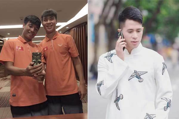 Cũng là hai trong những tín đồ của Apple, đôi bạn thân trung vệ Bùi Tiến Dũng và Đình Trọng lựa chọn cho mình chiếc iPhone với phiên bản khác nhau. Trong khi Tiến Dũng dùng iPhone phiên bản Plus và một chiếc ốp lưng khá nhiều họa tiết, thì Đình Trọng từng bị bắt gặp sử dụng phiên bản XS Max. Ảnh: Instagram NV