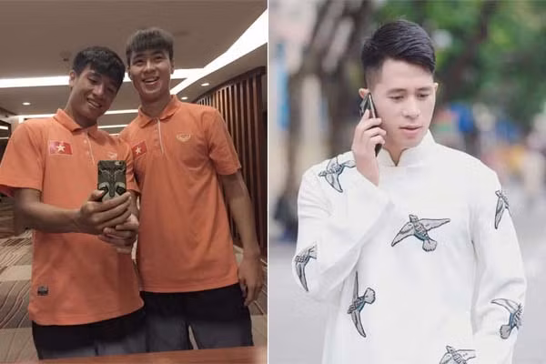 Cũng là hai trong những tín đồ của Apple, đôi bạn thân trung vệ Bùi Tiến Dũng và Đình Trọng lựa chọn cho mình chiếc iPhone với phiên bản khác nhau. Trong khi Tiến Dũng dùng iPhone phiên bản Plus và một chiếc ốp lưng khá nhiều họa tiết, thì Đình Trọng từng bị bắt gặp sử dụng phiên bản XS Max. Ảnh: Instagram NV