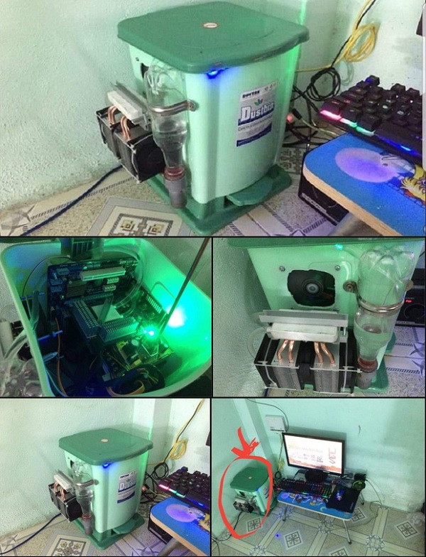 Một bộ case máy tính từ thùng rác cũ - sản phẩm sáng tạo không tưởng của các game thủ nghiệp dư.