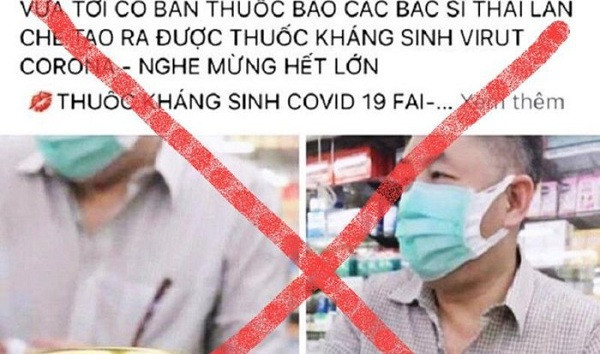 Bài viết quảng cáo thất thiệt về thuốc kháng sinh virus corona.